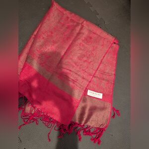 Red And Silver Pashmina Scarf Wrap